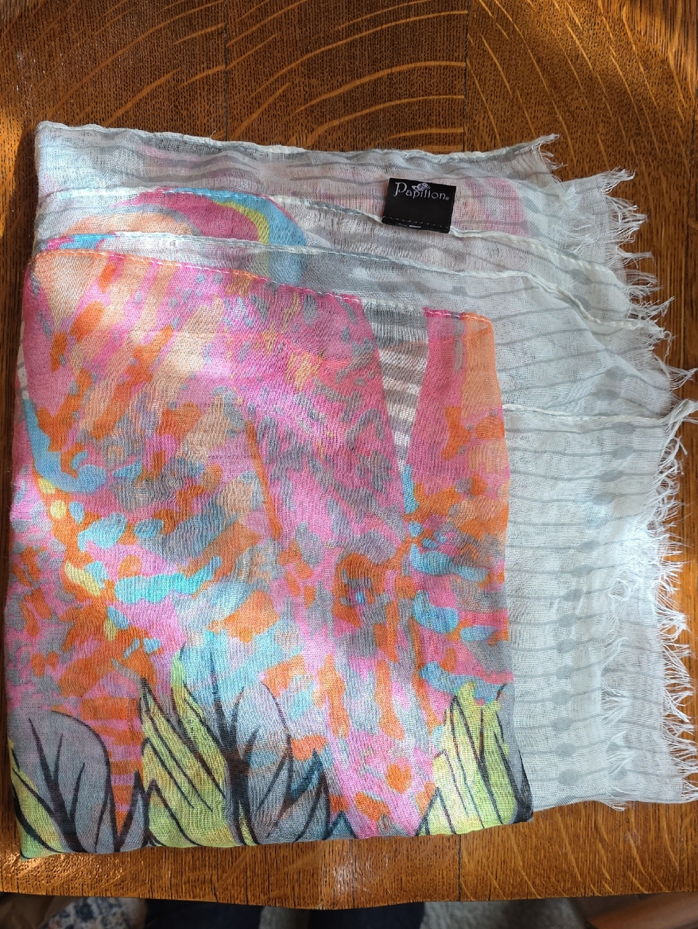 $12 or BOGO Wrap For $20! Multicolor Feather Print Scarf in Coral, Blue, Yellow!